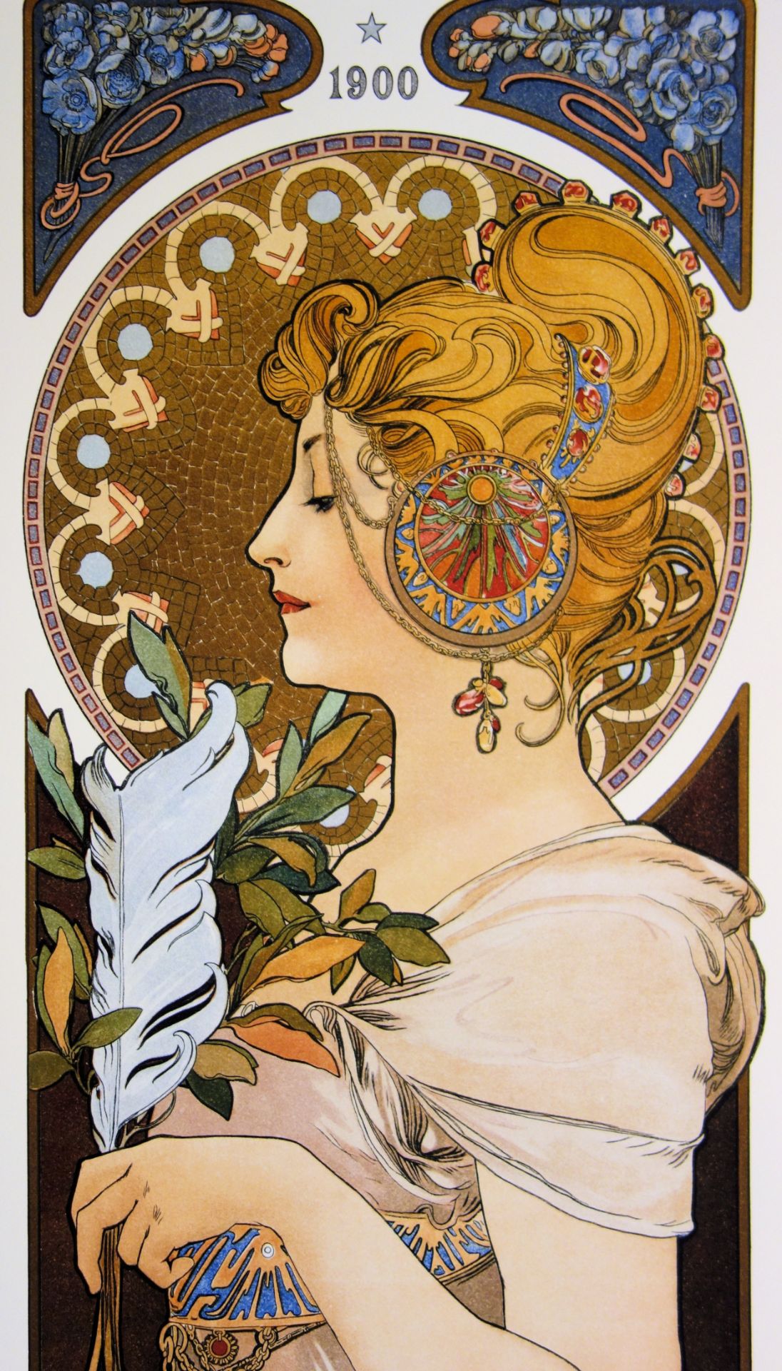 Alphonse MUCHA (d'après) La Plume Giclée originale sur vélin Signée dans la [...] - Bild 4 aus 7