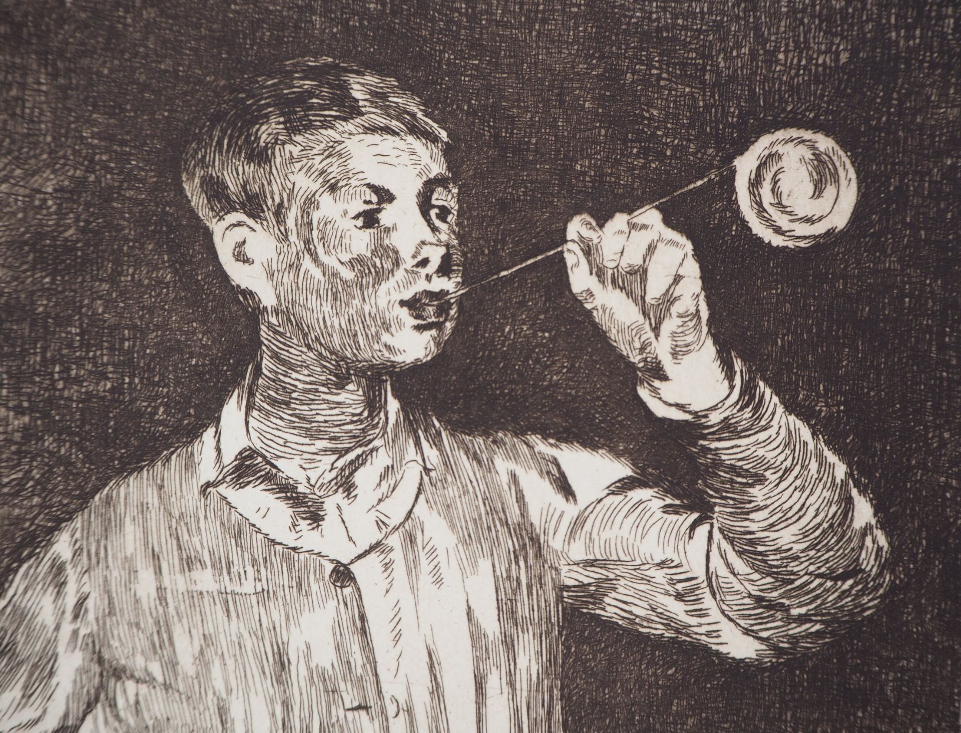 Edouard Manet The child with soap bubbles, 1869 Original engraving (etching) on [...] - Bild 7 aus 7