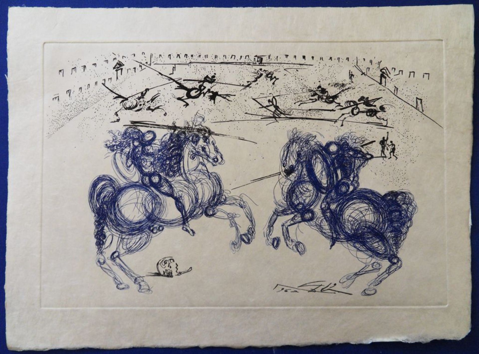 Salvador Dali The blue riders Etching Signed in the plate On Japan paper 28 x 38 [...]