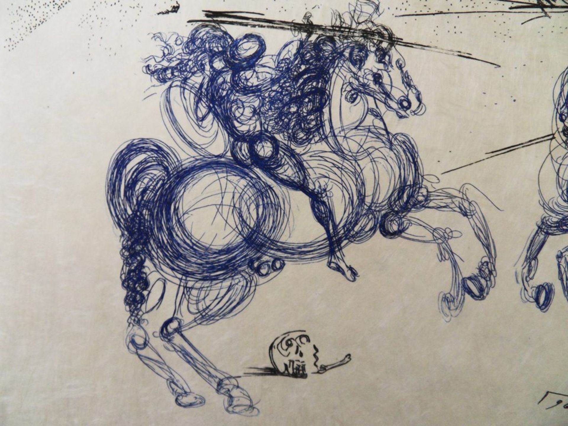 Salvador Dali The blue riders Etching Signed in the plate On Japan paper 28 x 38 [...] - Bild 3 aus 7