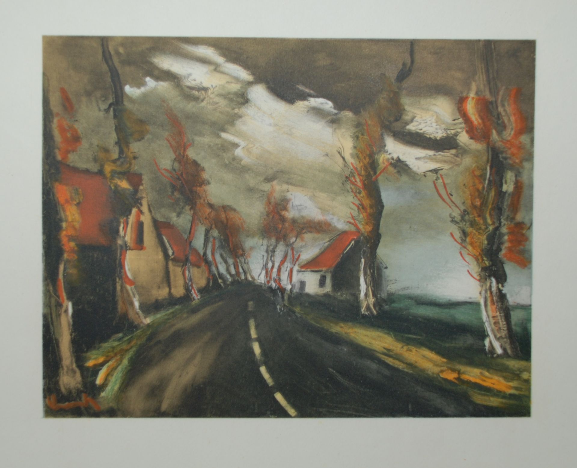 Maurice De Vlaminck - La route de Mortagne Lithograph by Charles Sorlier Plate [...]