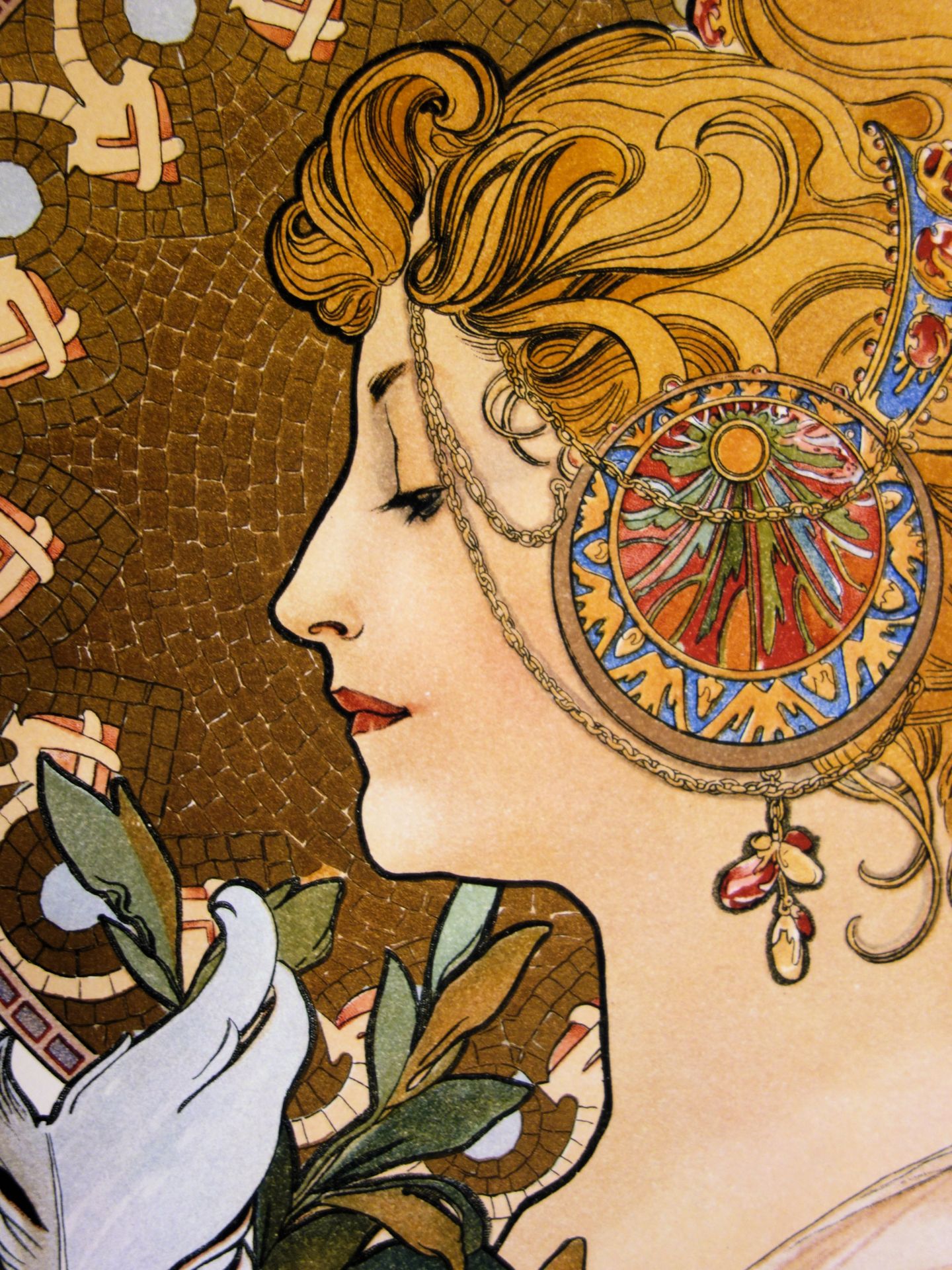 Alphonse MUCHA (d'après) La Plume Giclée originale sur vélin Signée dans la [...] - Bild 6 aus 7