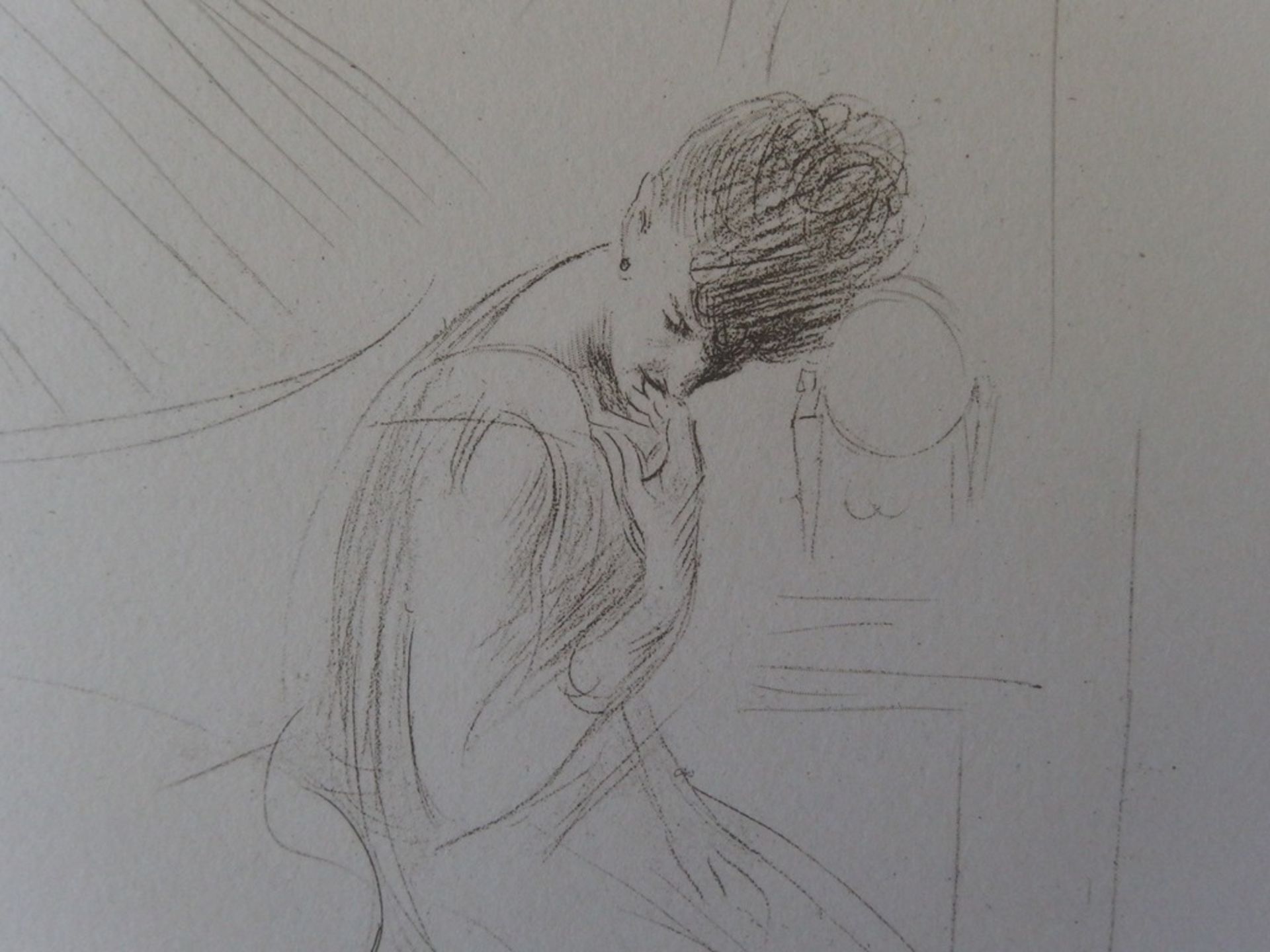 Paul César HELLEU Pensive woman Engraving (drypoint) on Vellum Signed in the [...] - Bild 2 aus 3