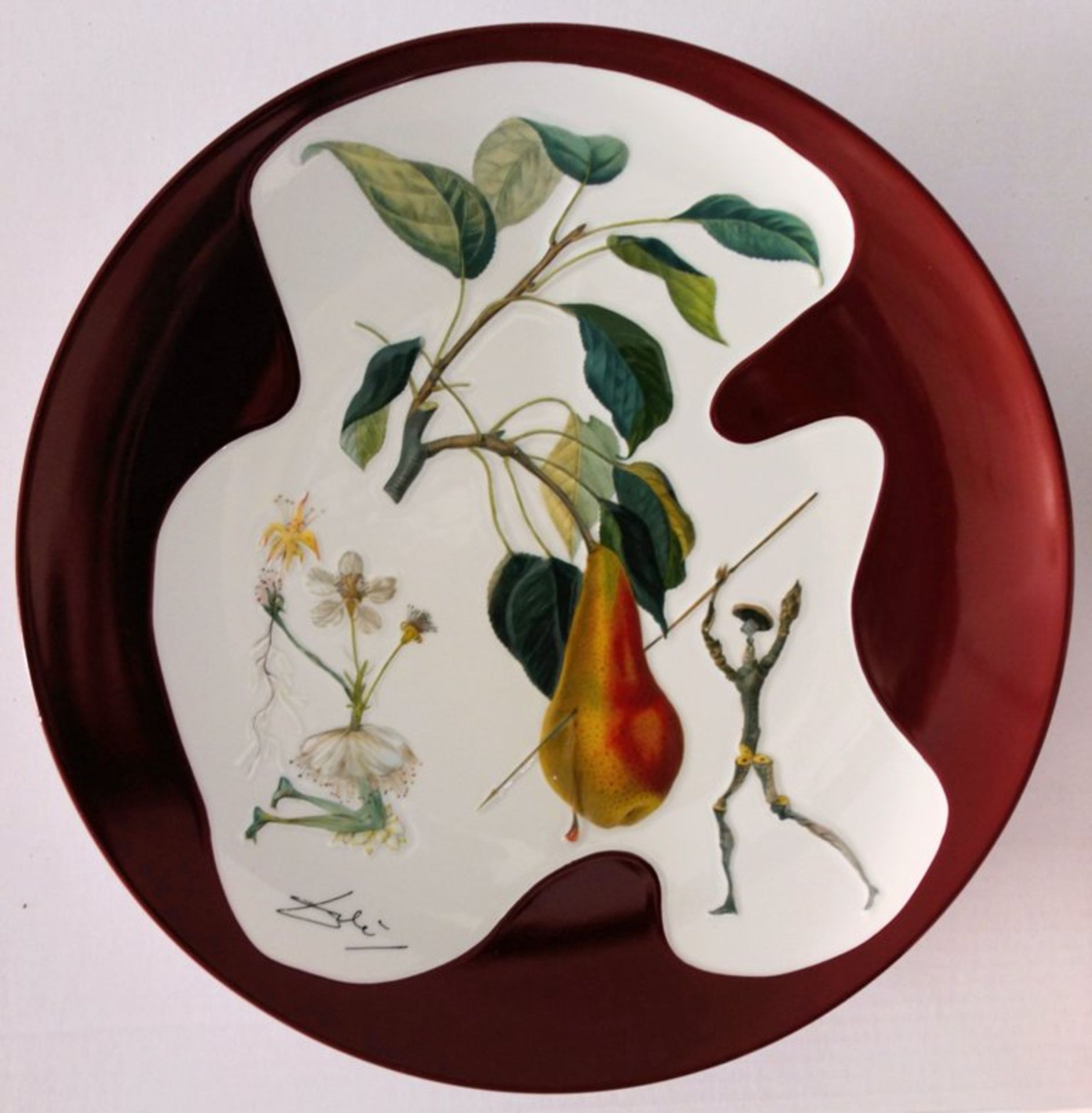 DALI Salvador Don Quichotte Pear Original porcelain plate created by hand Red [...]