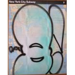 Quik (Lin Felton) New York City Subway Map Blue Q, 2018 Original work on subway [...]