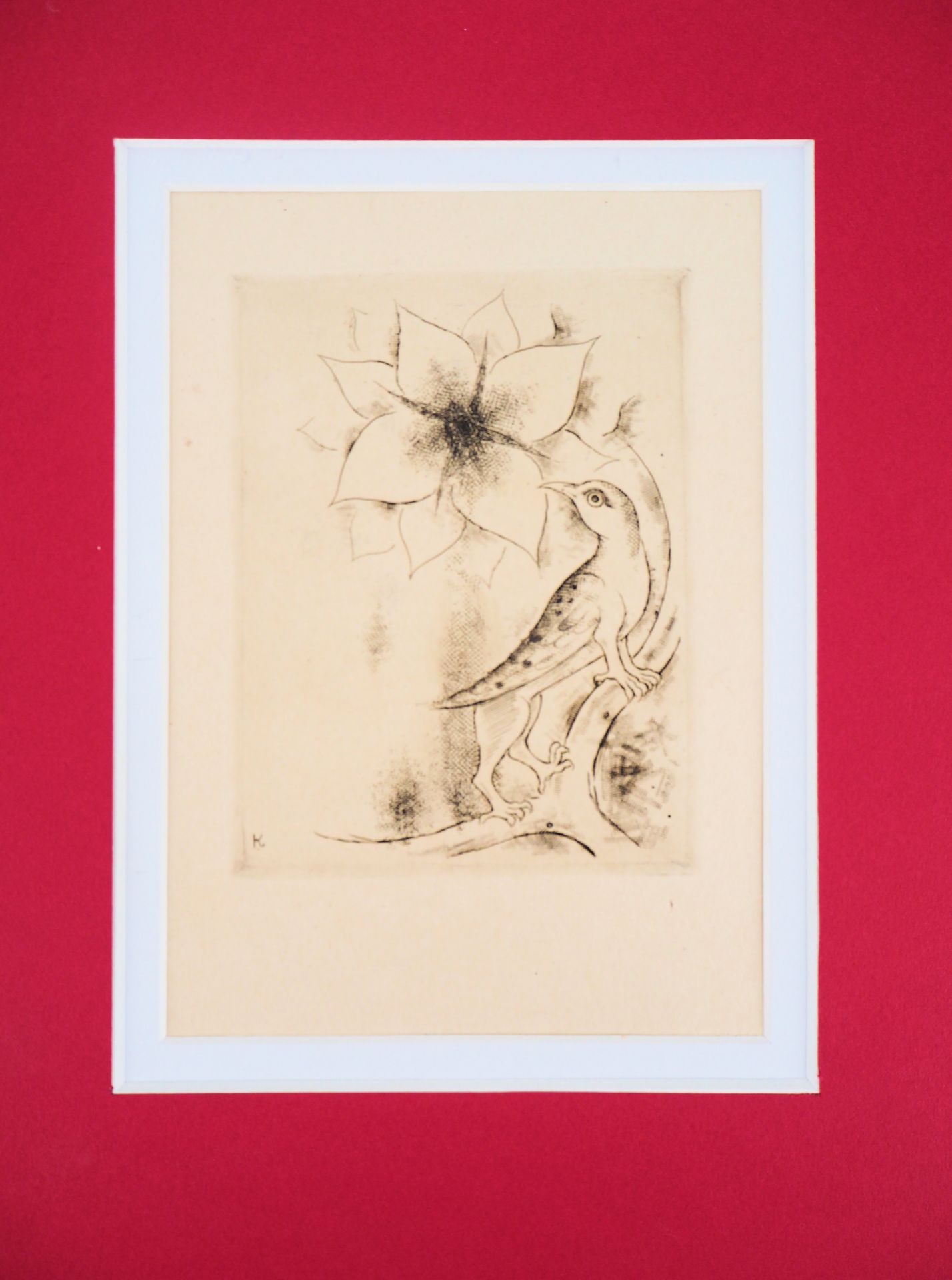 Kiyoshi HASEGAWA Fleur de printemps Eau-forte originale sur vélin fin Sur vélin [...] - Bild 4 aus 4