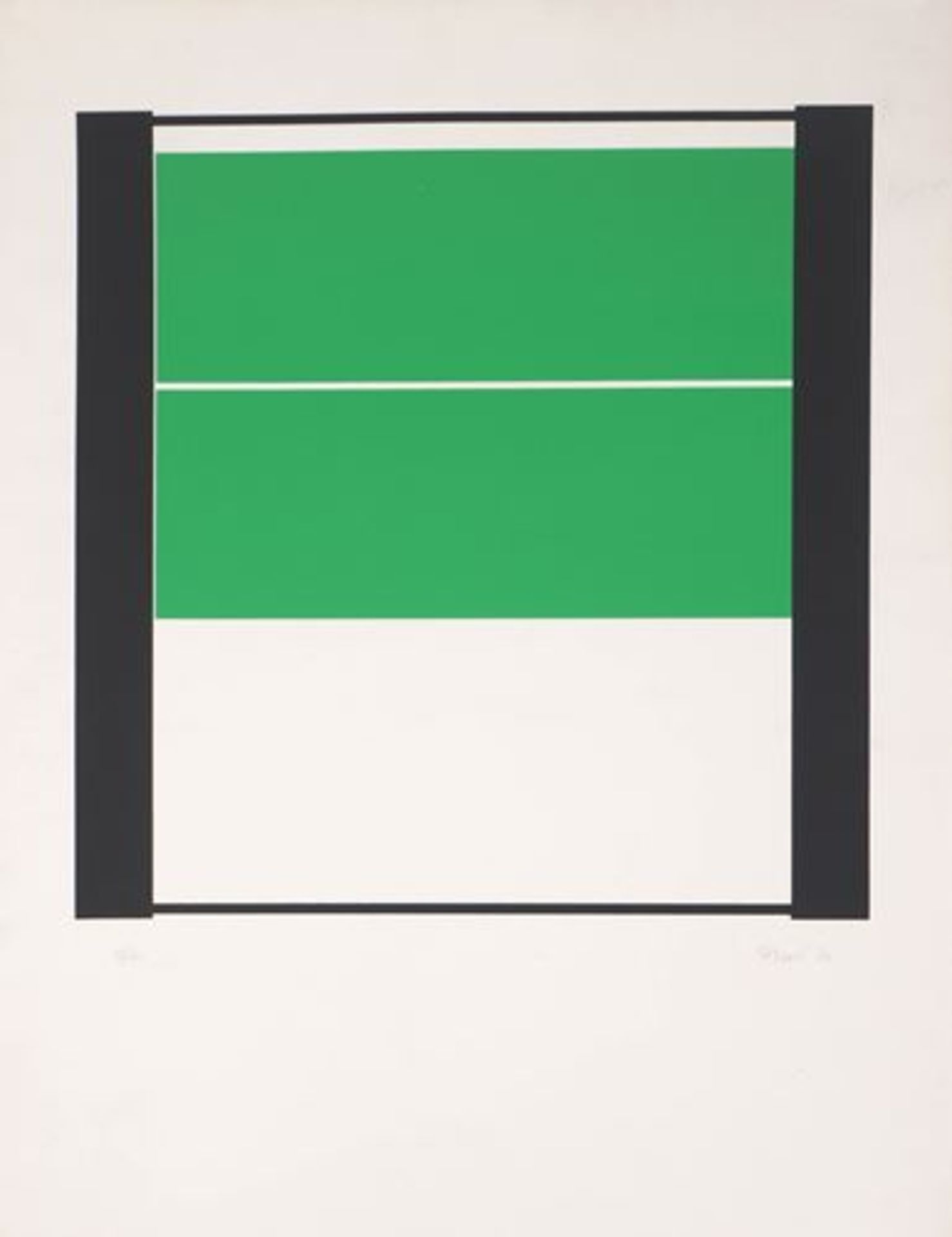 Françoise MOSSER-CARDON Black and Green Composition Original lithograph on Vellum [...] - Bild 5 aus 5