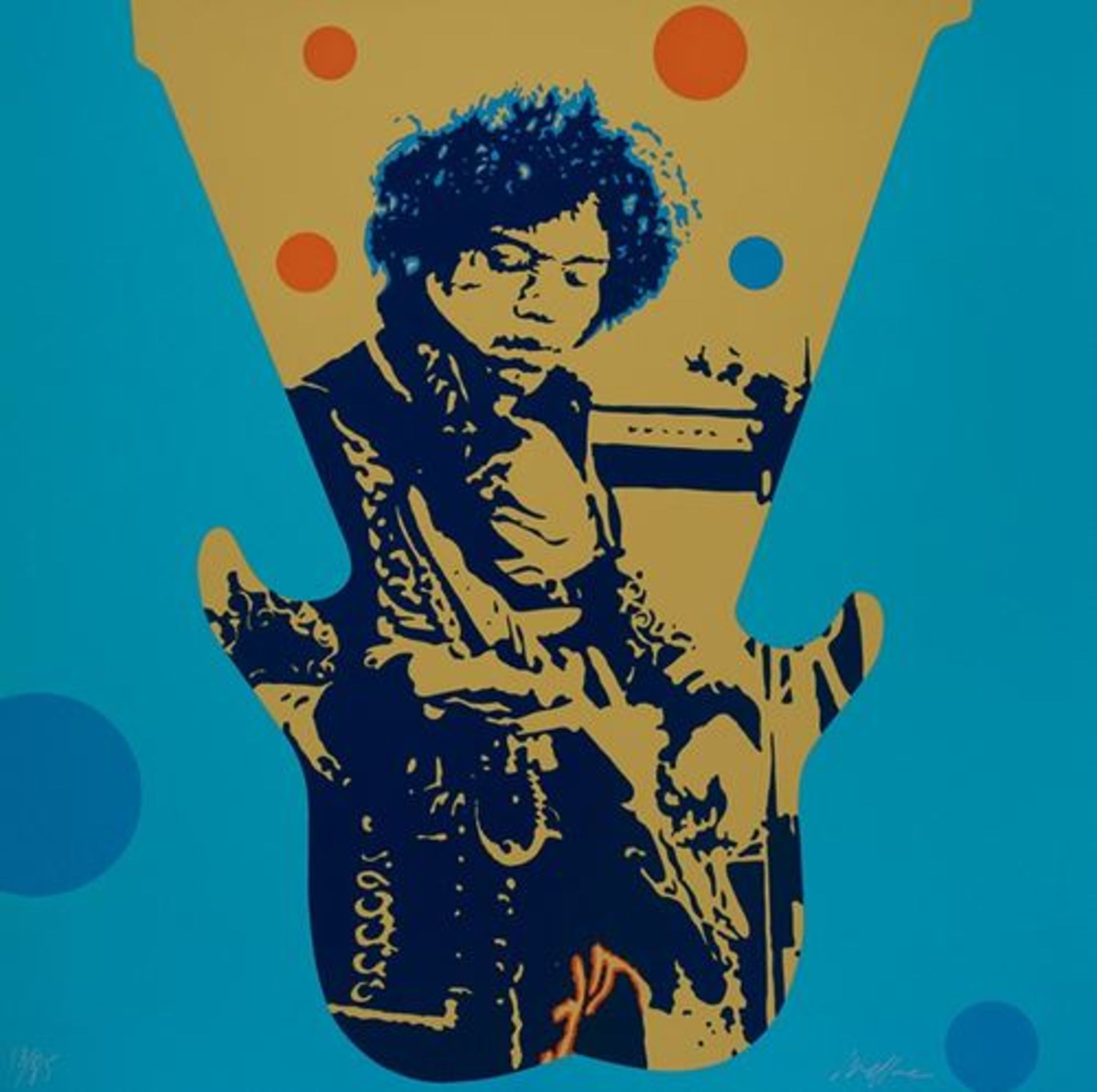 Ivan MESSAC Jimmy Hendrix Original screenprint Signed by the artist bottom right 85 [...]