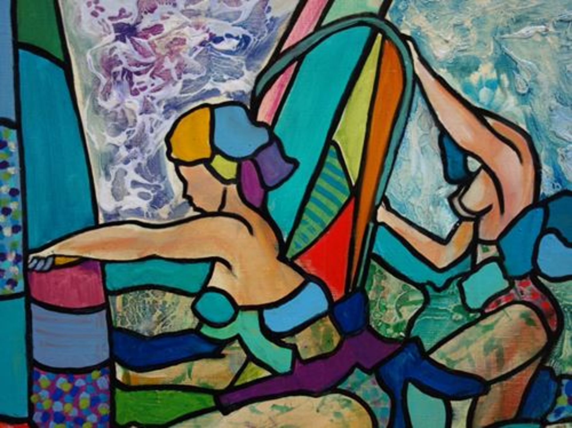 Hassan Ertugrul Kahraman (1952-) The Surfers Acrylic and oil on canvas with [...] - Bild 3 aus 7