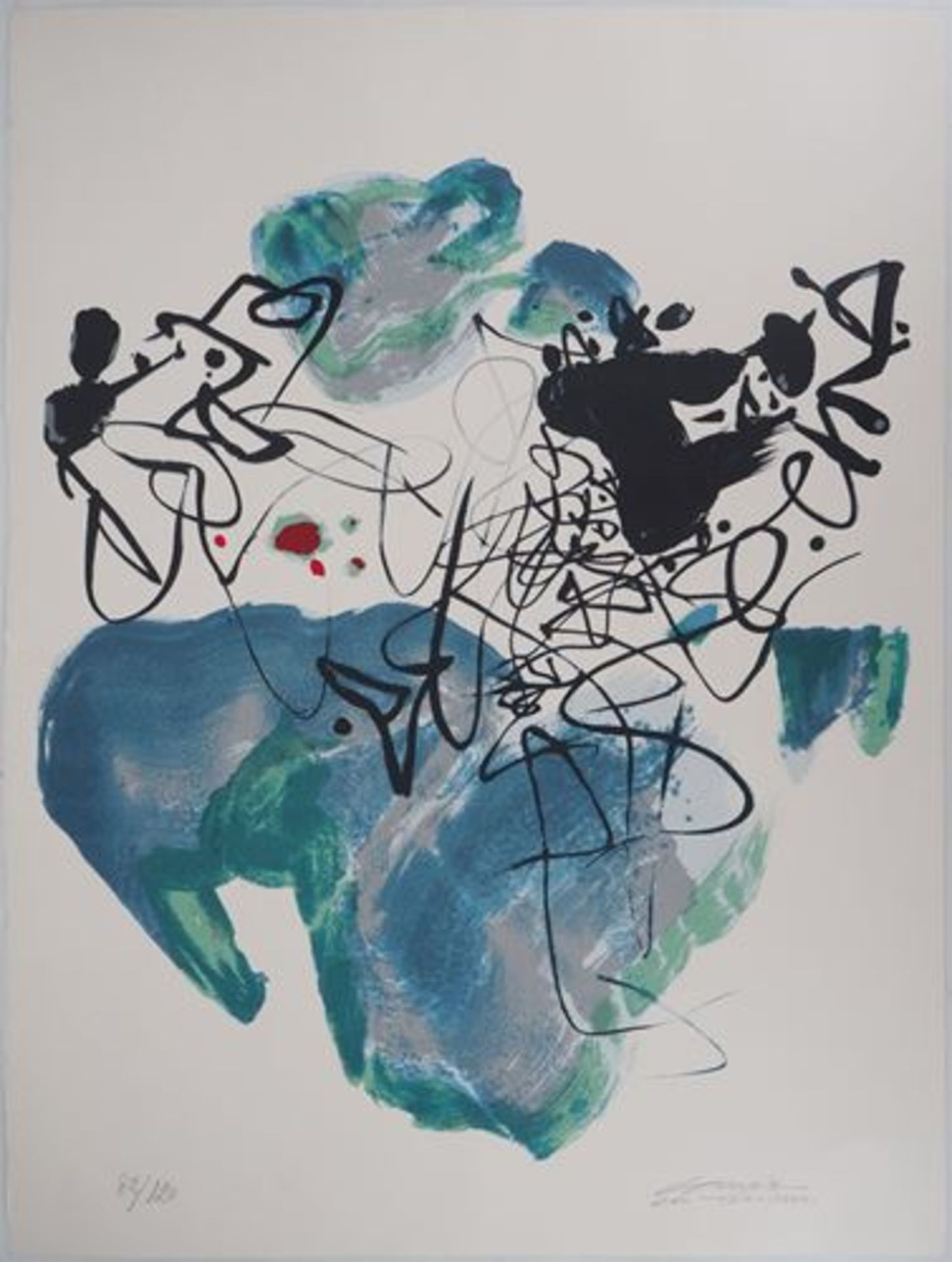 CHU TEH CHUN (1920-2014) Composition in blue Original colour lithograph on Arches [...] - Bild 4 aus 7