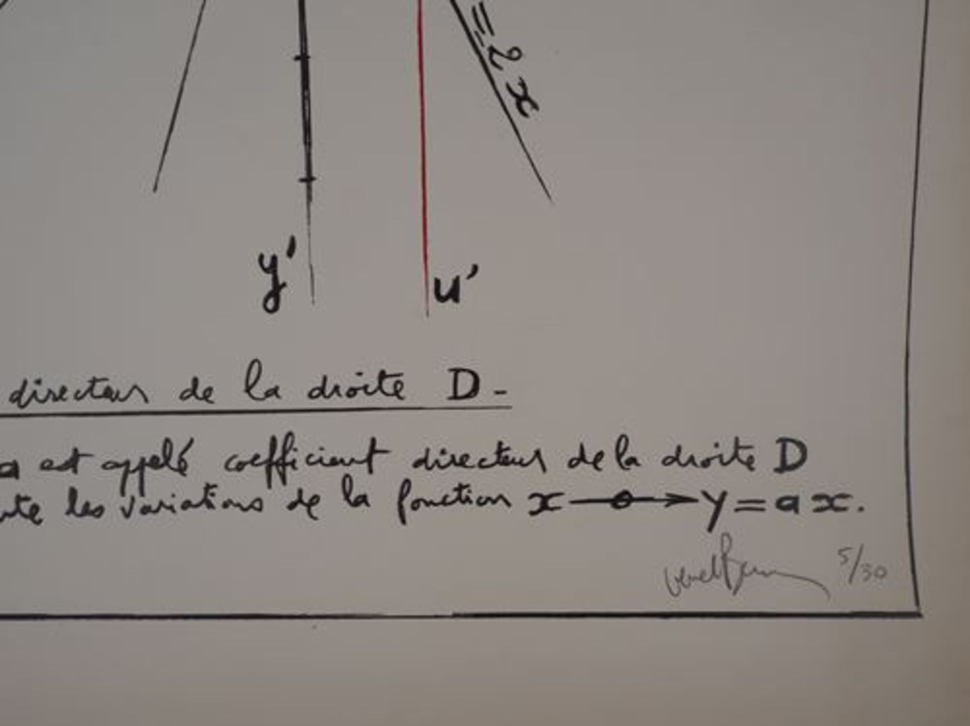 Bernar VENET Director coefficient of the line D Original lithograph Signed in [...] - Bild 7 aus 10