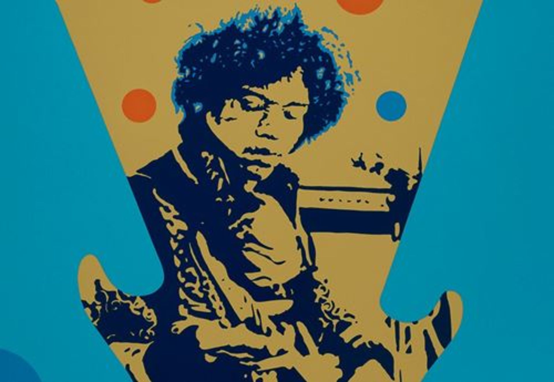 Ivan MESSAC Jimmy Hendrix Original screenprint Signed by the artist bottom right 85 [...] - Bild 2 aus 3