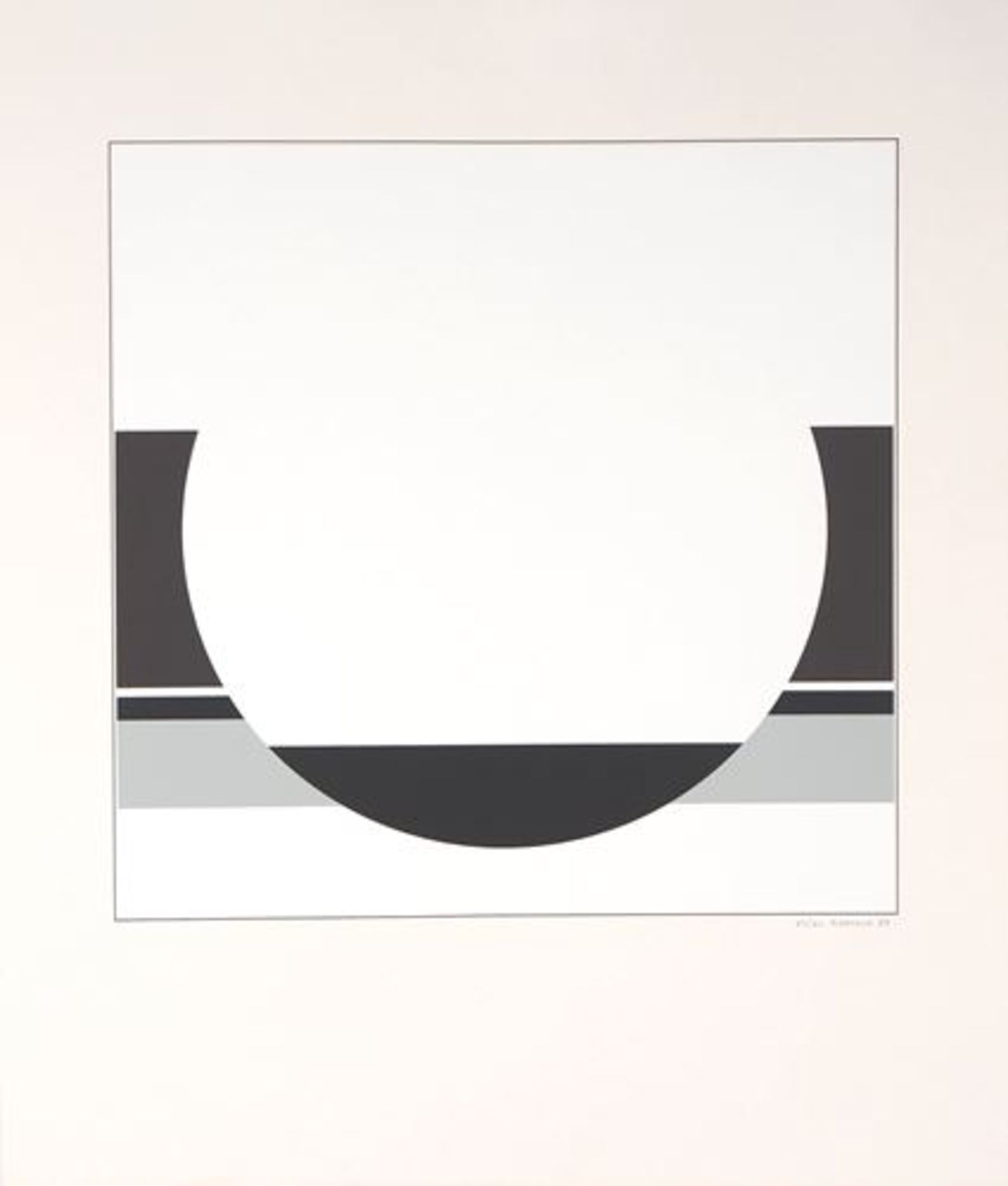 Gilbert DECOCK Geometric Composition, White Circle Original engraving on Vellum [...] - Bild 2 aus 5