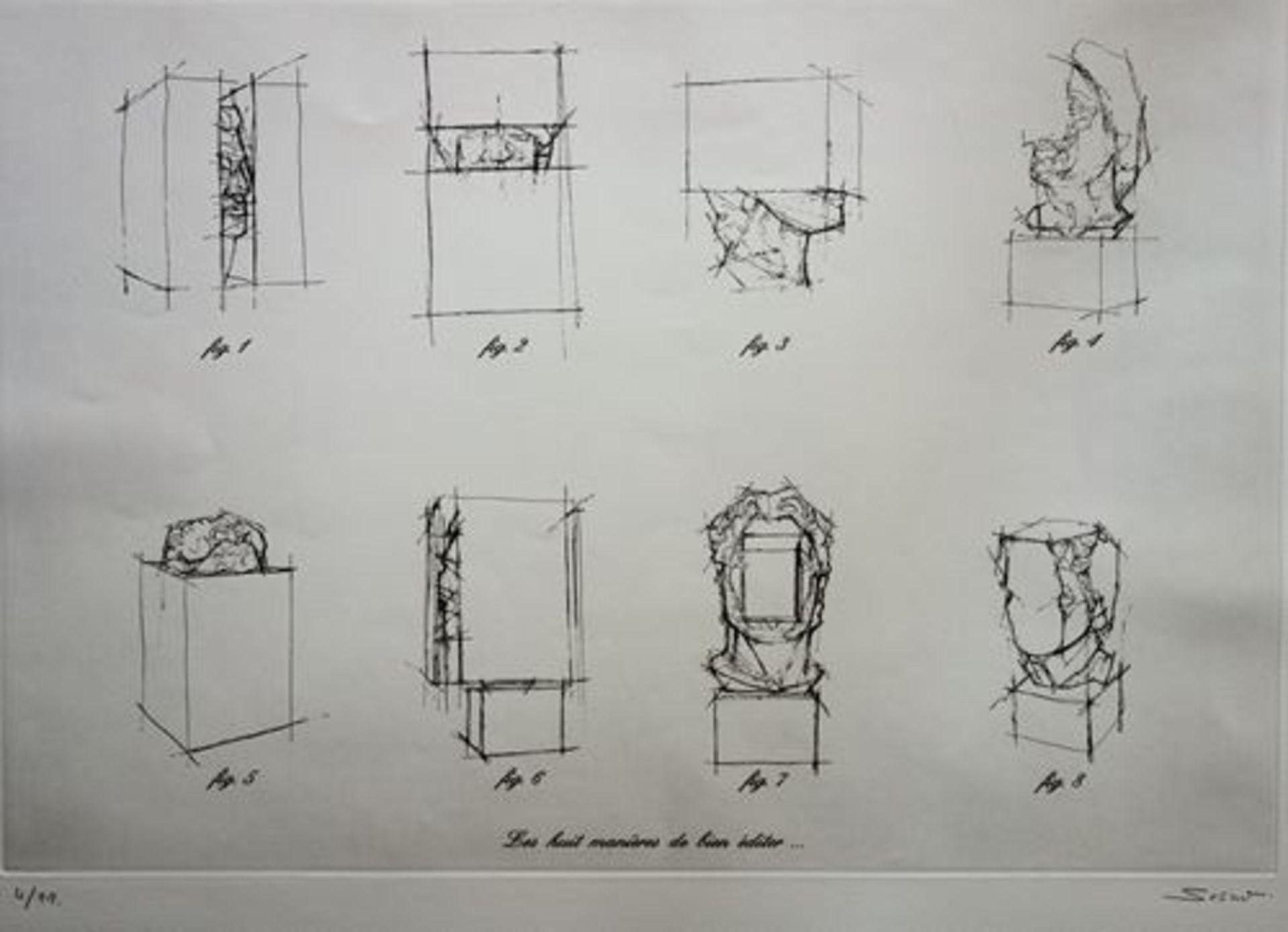 Sacha SOSNO Eight half-cut faces, 1996 Original etching (Etching) on wove [...]