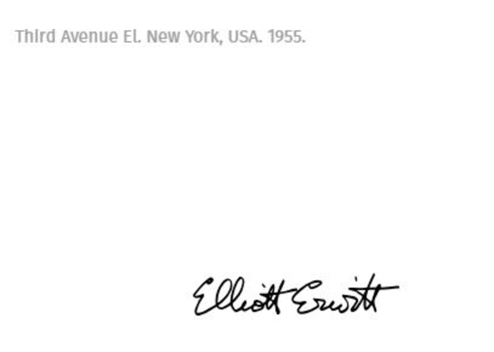 Elliott Erwitt "Third avenue" hand signed pict Limited black and white print for [...] - Bild 2 aus 2
