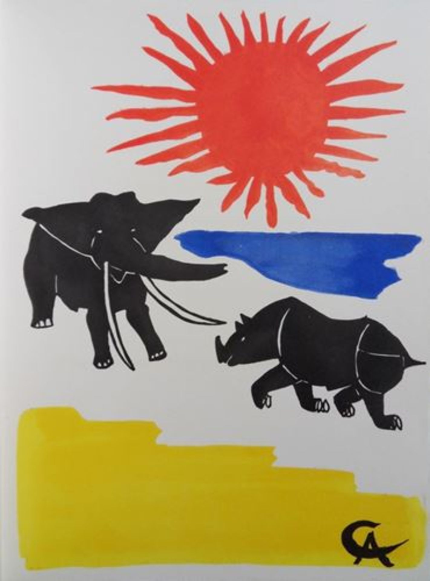 Alexander CALDER The elephant and the monkey of Jupiter Original lithograph on pure [...]