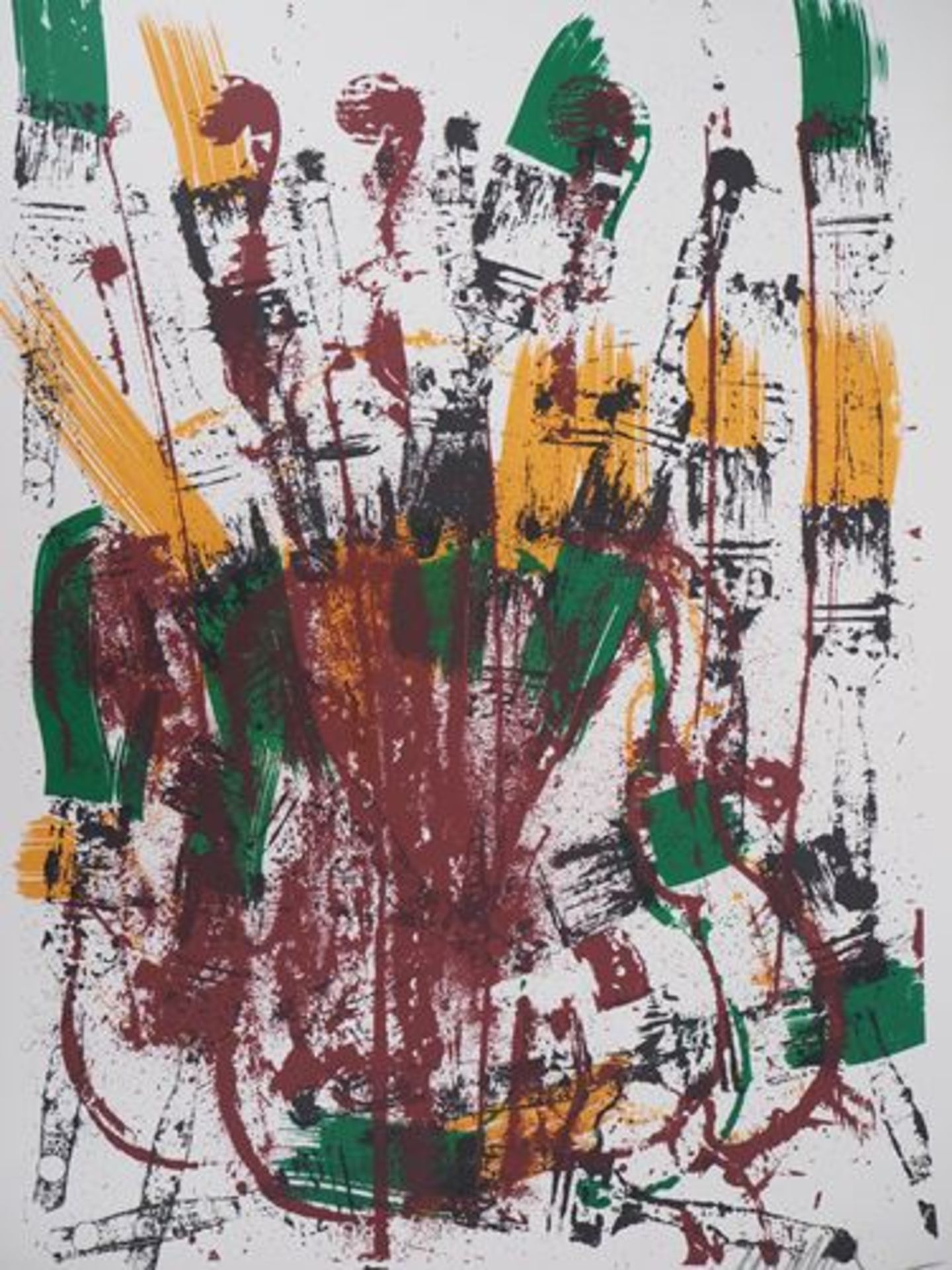 ARMAN Accumulation of violins and brushes Original lithograph on Vellum Signed in [...] - Bild 2 aus 5