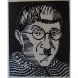 Tsuguharu (Léonard) FOUJITA Self-portrait Wood engraved on Vellum paper Unsigned 17 [...]