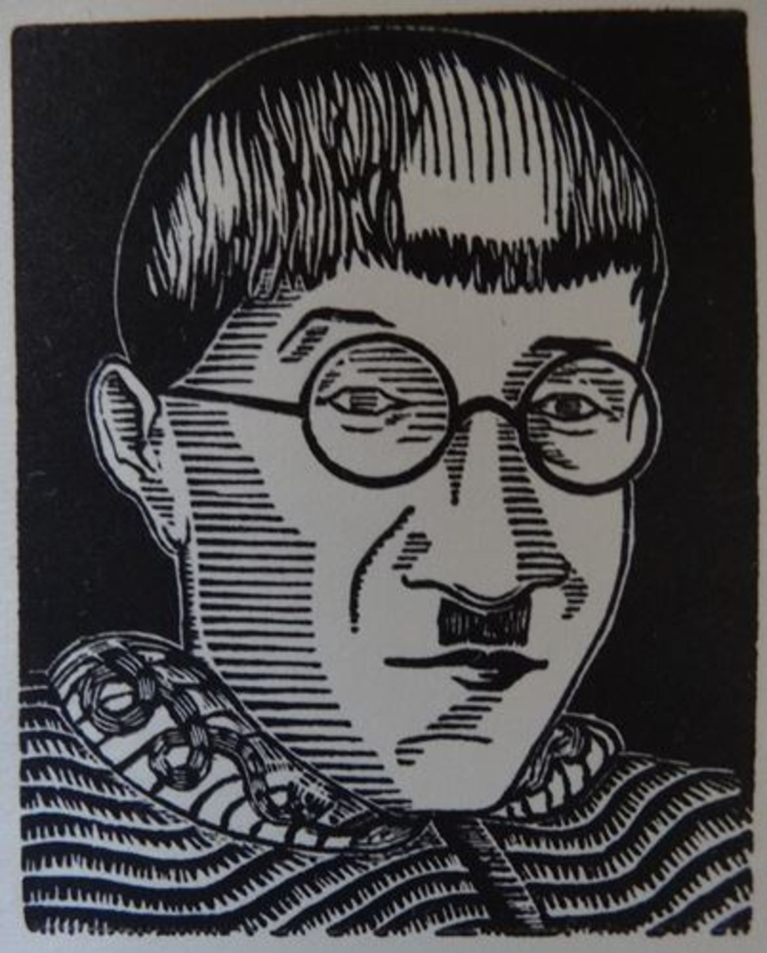 Tsuguharu (Léonard) FOUJITA Self-portrait Wood engraved on Vellum paper Unsigned 17 [...]