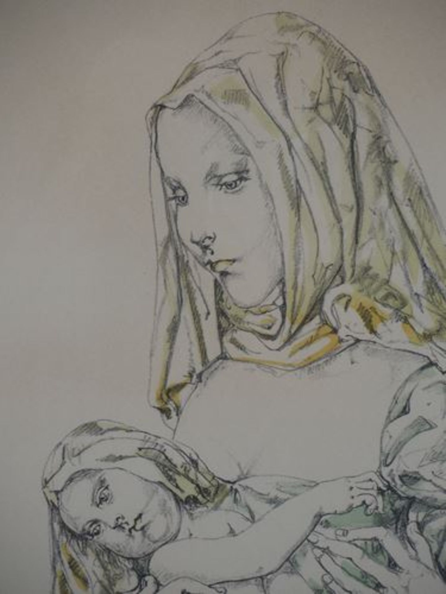 Léonard Tsuguharu FOUJITA Maternity Original lithograph Signed in ink Justified HC [...] - Bild 5 aus 9