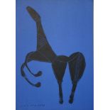 MARINO MARINI - Cheval sur fond bleu - 1953 Original lithograph in colours on wove [...]