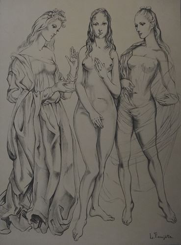 Tsuguharu FOUJITA The Three Graces, 1960 Original lithograph Signed in the plate On [...]