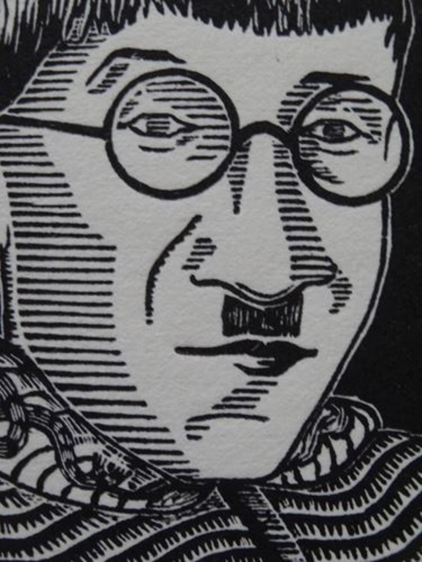 Tsuguharu (Léonard) FOUJITA Self-portrait Wood engraved on Vellum paper Unsigned 17 [...] - Bild 2 aus 5