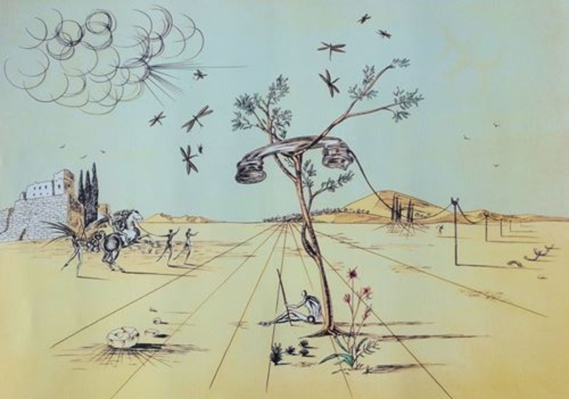 SALVADOR DALI (1904-1989) (d'après) Téléphone désincarné dans le [...]