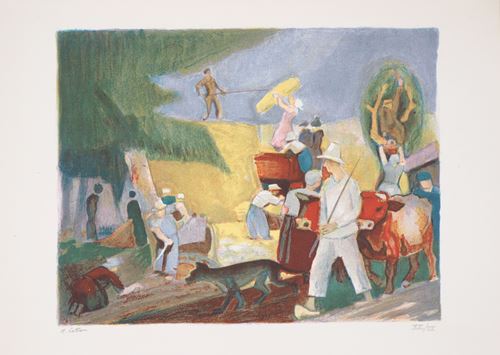 Robert LOTIRON Travail au champs, 1946 Lithographie originale sur vélin Signée au [...] - Image 2 of 6