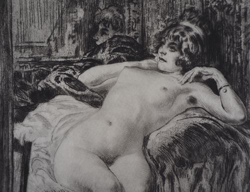 Alméry LOBEL-RICHE Model lying on the bed Original engraving Signed in pencil [...] - Image 4 of 6