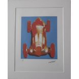 Andy WARHOL (after) MERCEDES W 125 RACECAR Bleu et Rouge Lithograph Signed in the [...]