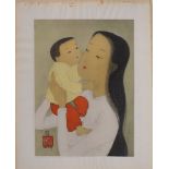 Mai Thu (1906-1980) Mother and Child Original lithograph Signed in the [...]