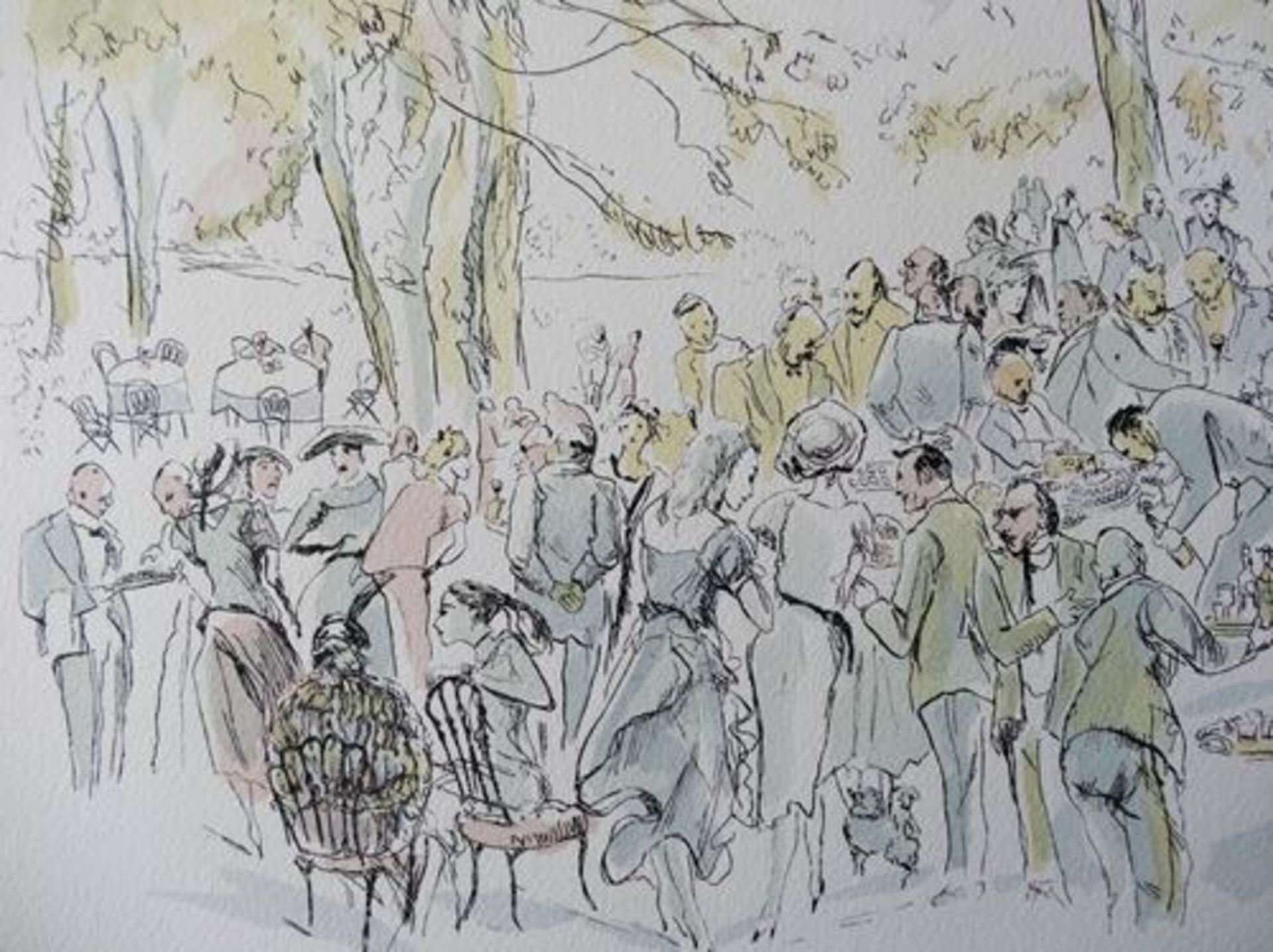 Tsuguharu FOUJITA Garden Party, 1952 Lithograph and stencil on Vellum Signed in the [...] - Bild 4 aus 4