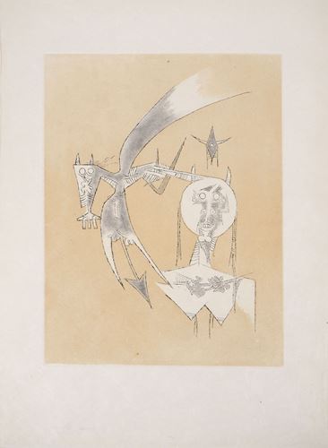 Wifredo LAM Painted Words Original engraving on Japanese paper Dimensions: 38.7 x [...] - Image 4 of 4