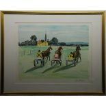 Yves Brayer - Course De Trot Original lithograph in colors Hand signed & numbered [...]