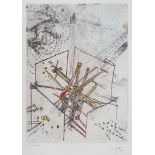 Roberto MATTA (1911-2002) The hatching of the cube, 1971 Original engraving Signed [...]