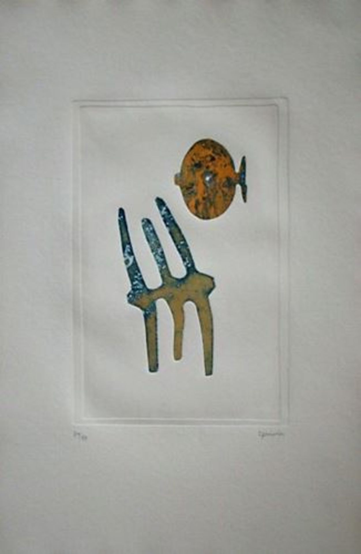 FERDINAND SPRINGER - Composition - 1970 Embossed aquatinta print in colours on [...] - Bild 3 aus 10