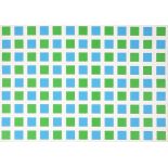 François MORELLET Green and bleue grid pattern Original serigraph Signed in [...]