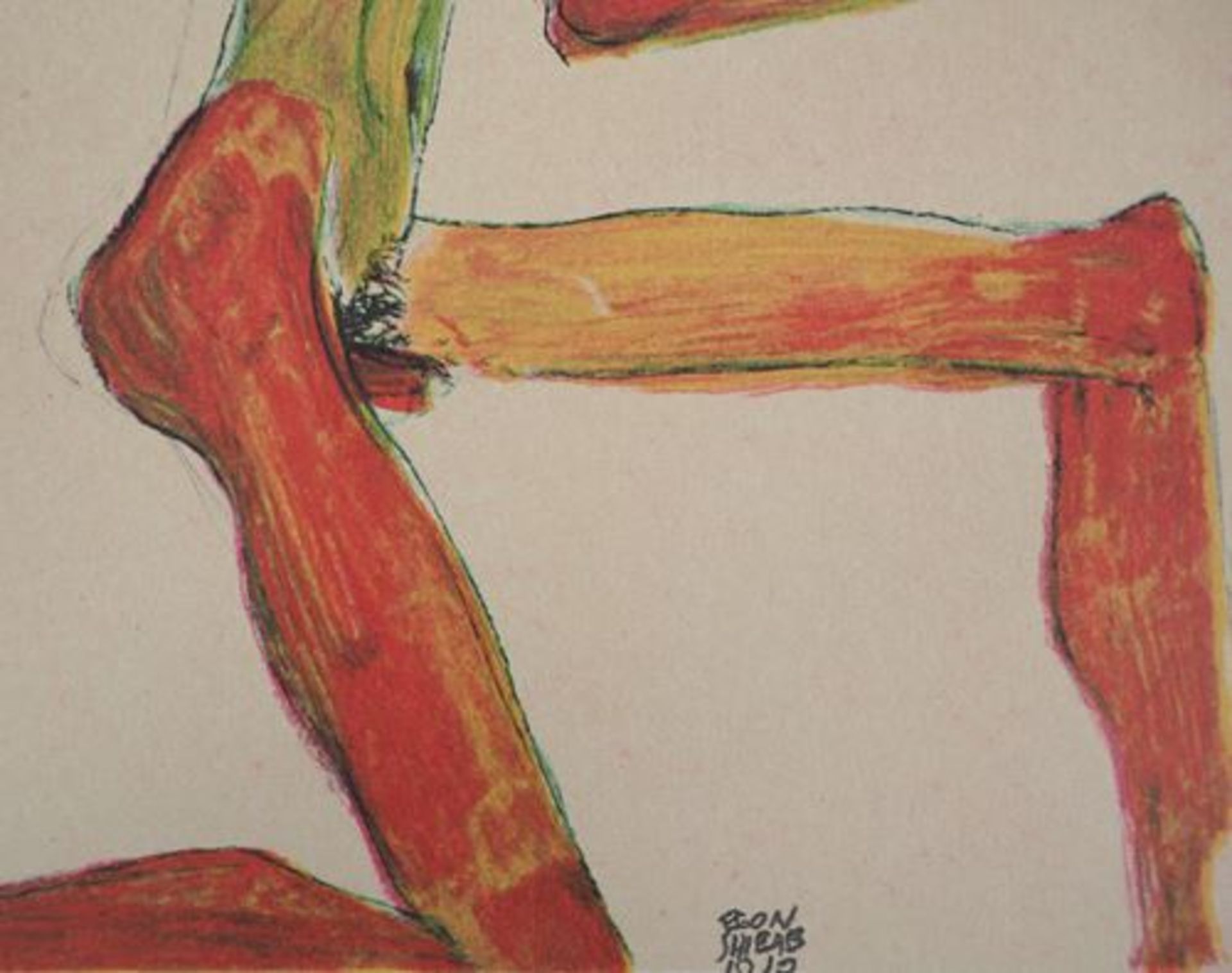 Egon SCHIELE (after) The race Colour lithograph Signed in the plate Numbered out of [...] - Bild 6 aus 8