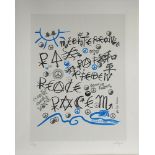 Jacques Villegle - La Paix Silkscreen on vélin d’Arches paper Hand signed & [...]