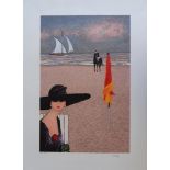 Ramon DILLEY (1932-) Original lithograph signed in pencil Elegant Woman with Hat in [...]