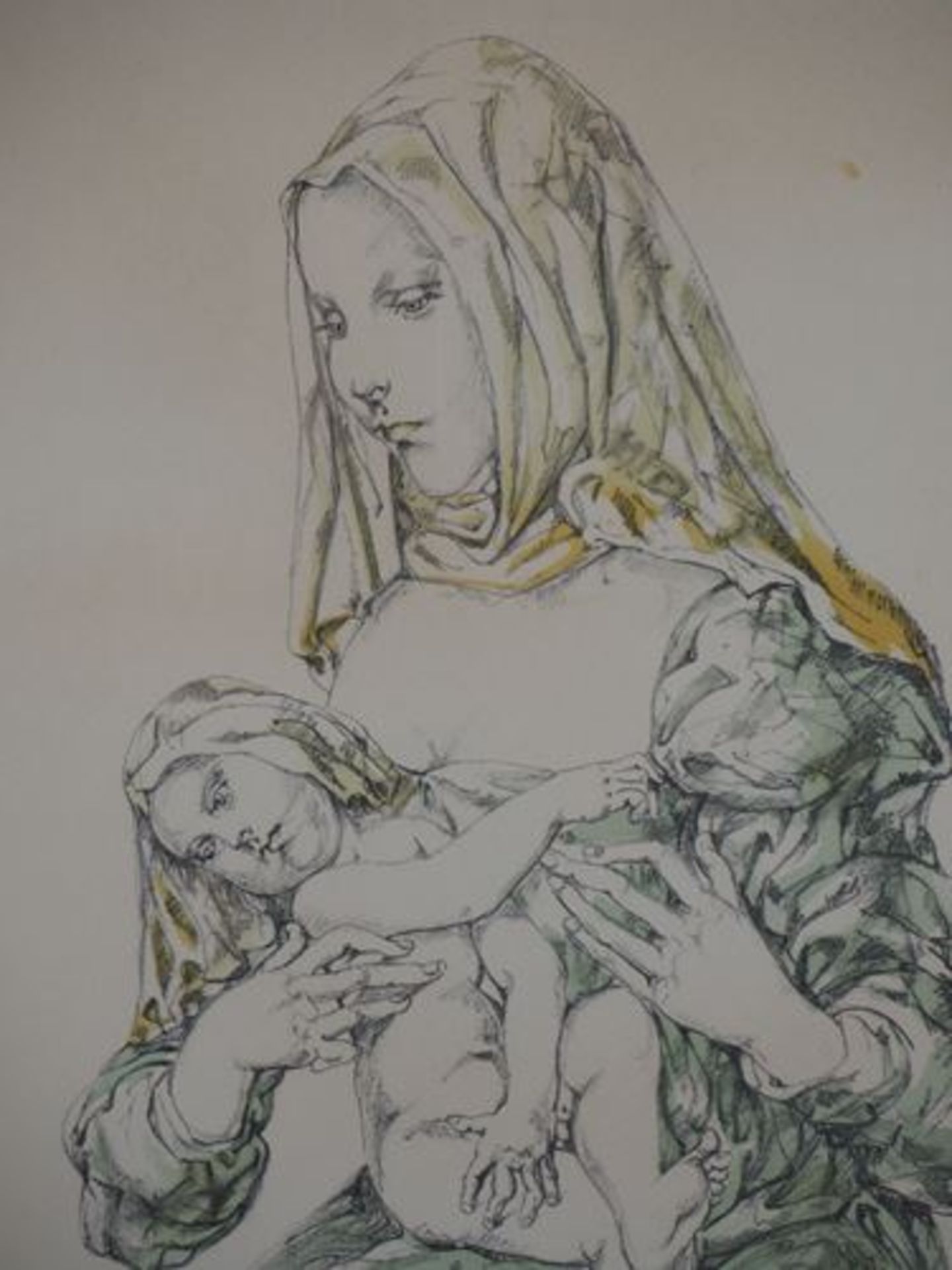 Léonard Tsuguharu FOUJITA Maternity Original lithograph Signed in ink Justified HC [...] - Bild 4 aus 9