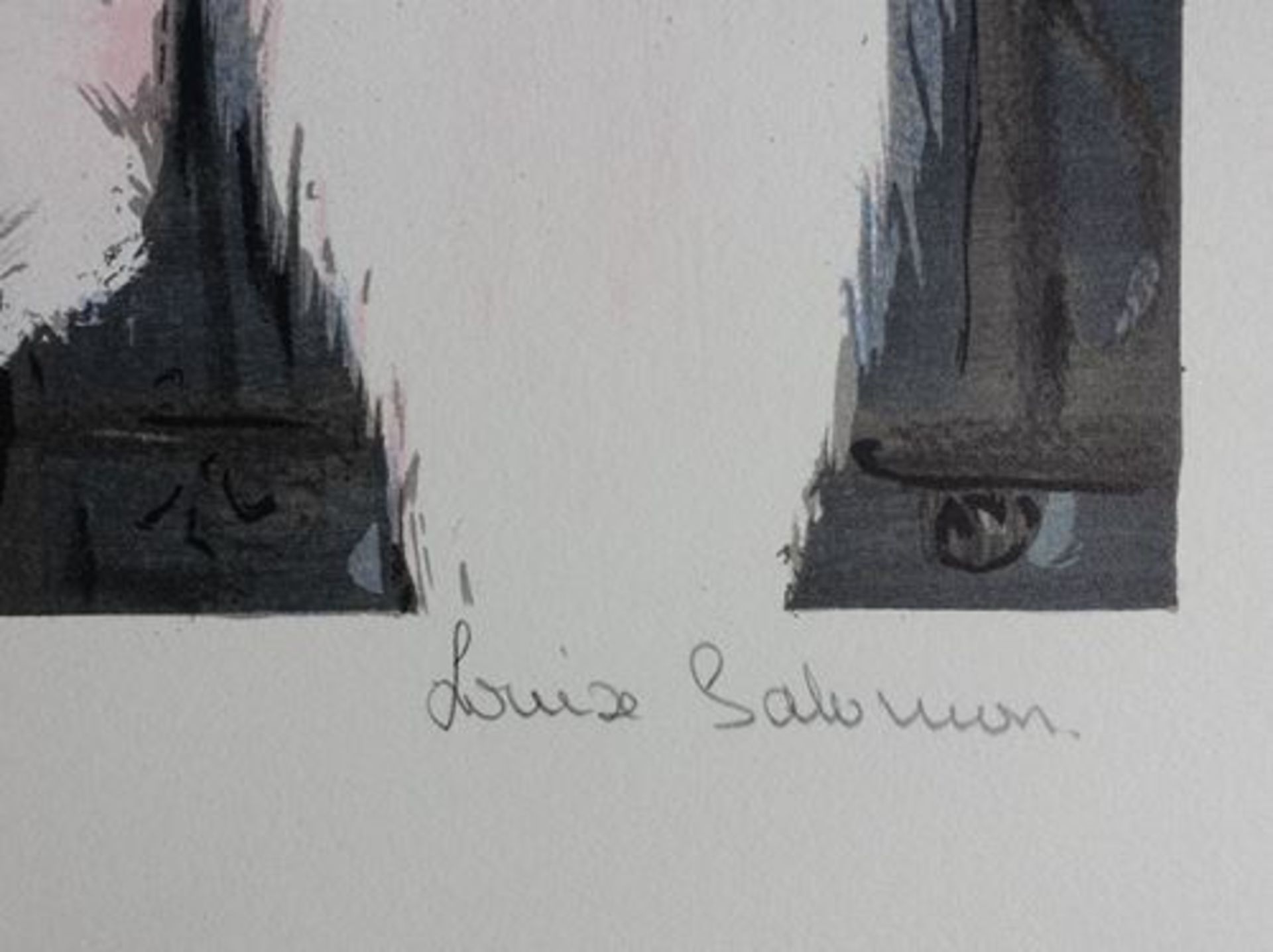 Louise SALOMON Elegante sur le balcon - Rare Lithographie originale - Signée au [...] - Bild 3 aus 6