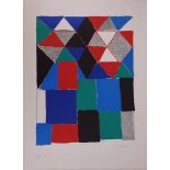 Sonia DELAUNAY Abstract composition Original lithograph in color on Arche [...]