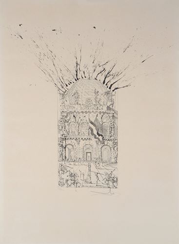 Salvador DALI The Museum of Figueras Lithograph on Vellum based on an ink [...]