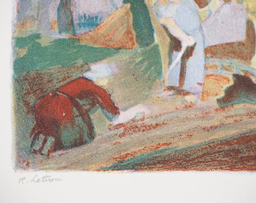 Robert LOTIRON Travail au champs, 1946 Lithographie originale sur vélin Signée au [...] - Image 4 of 6