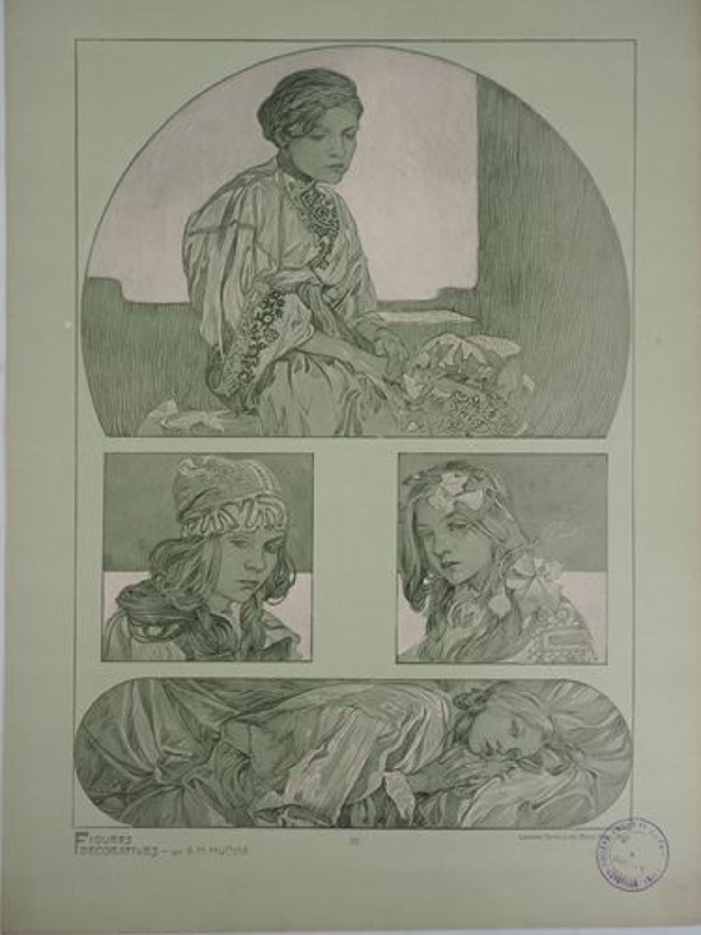 Alphonse MUCHA Portraits of young girls, 1902 Lithograph Signed in the plate On [...] - Bild 2 aus 5