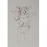 Leonor FINI Girl in a hat Original etching signed in pencil Published on Vellum [...]
