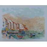 Urbain HUCHET Saint Tropez - Original Lithograph - Pencil signed - Limited edition [...]