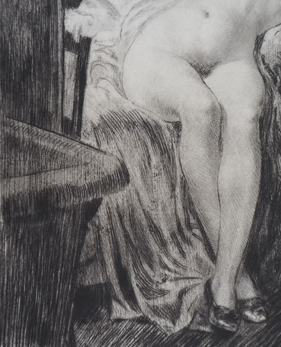 Alméry LOBEL-RICHE Model lying on the bed Original engraving Signed in pencil [...] - Image 6 of 6